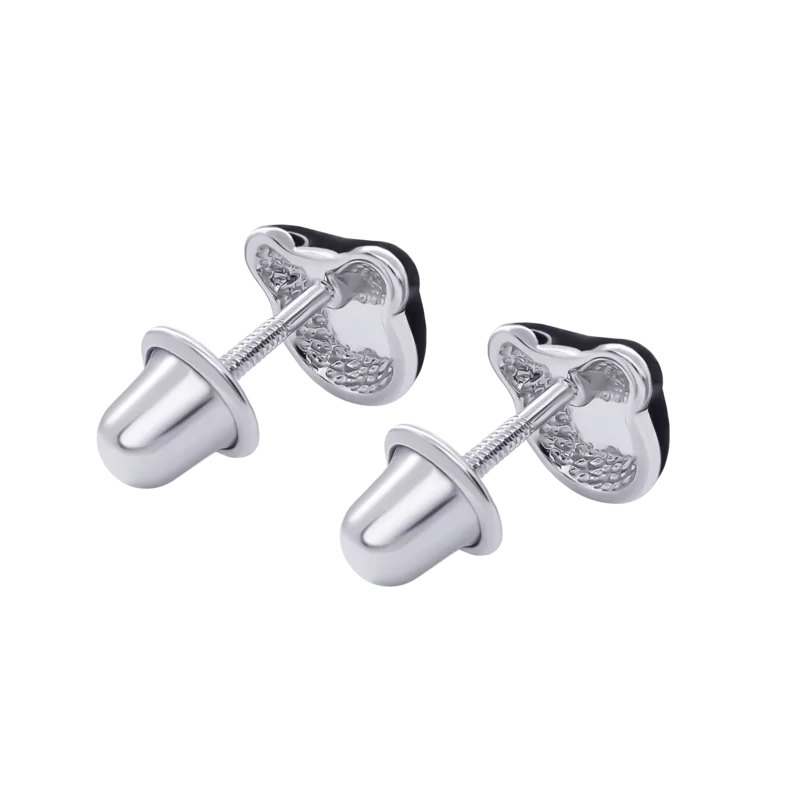 Сережки Котик чорний фото