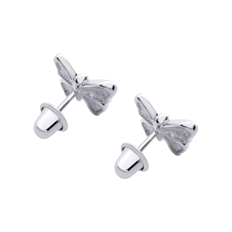 Сережки Метелик з кристалами з кольоровою емаллю та фіанітами фото