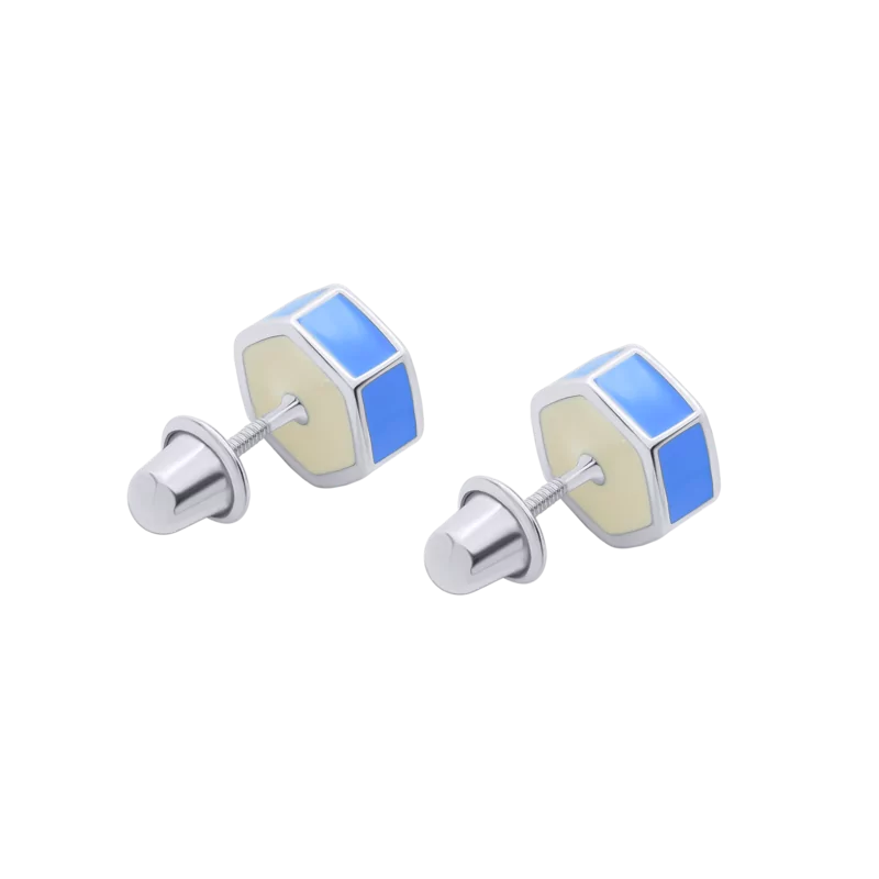 Сережки Олівець блакитний фото