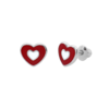 Сережки Сердечко в сердечку червоно-біле фото №1
