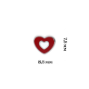 Сережки Сердечко в сердечку червоно-біле фото №4