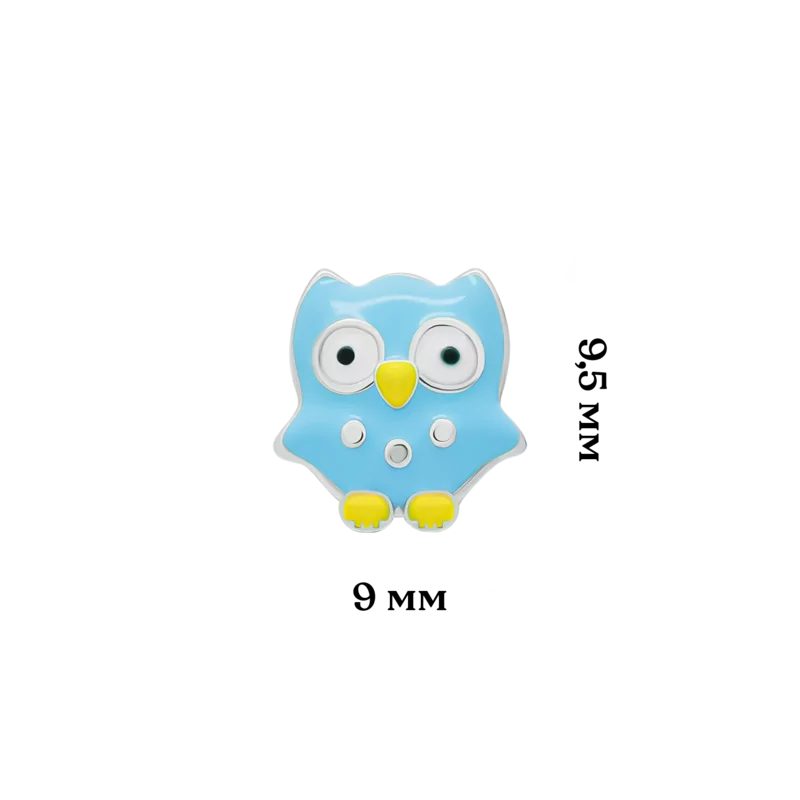 Сережки Сова блакитна фото