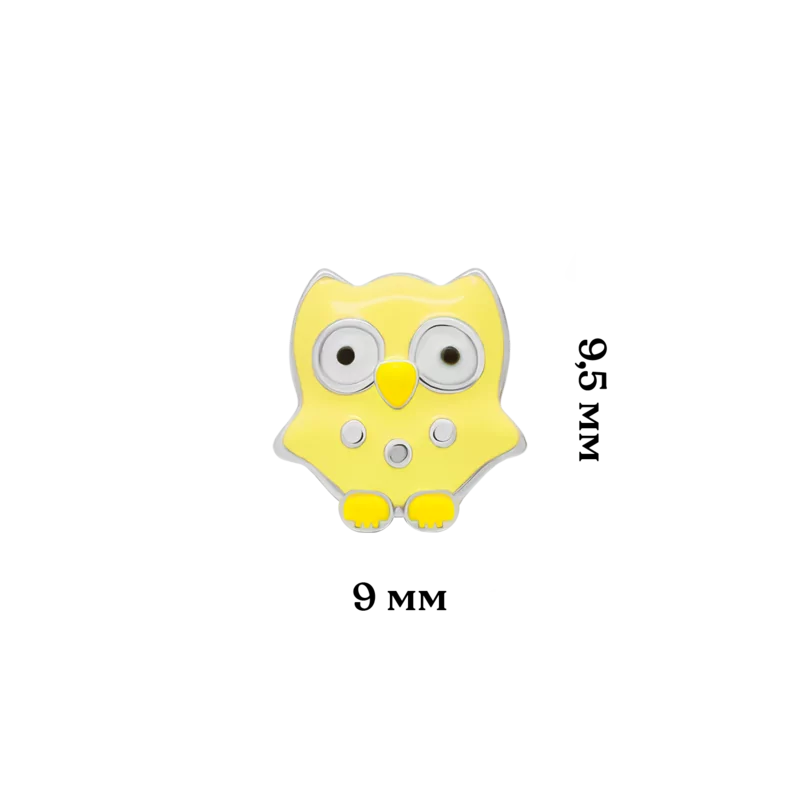 Сережки Сова жовта фото