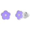 Сережки Квіточка фіолетова фото №1