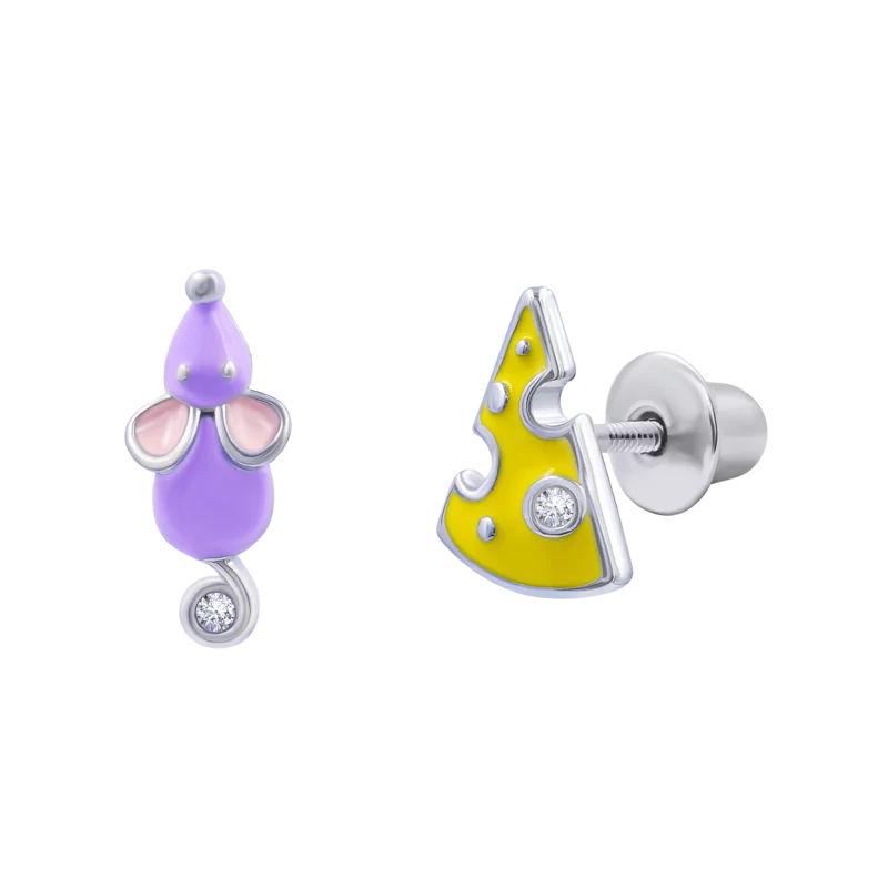 Сережки Мишеня з сиром фіолетове фото