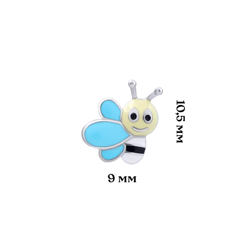 Сережки Весела бджілка блакитна фото