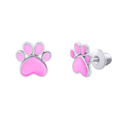 Сережки Лапки рожеві фото