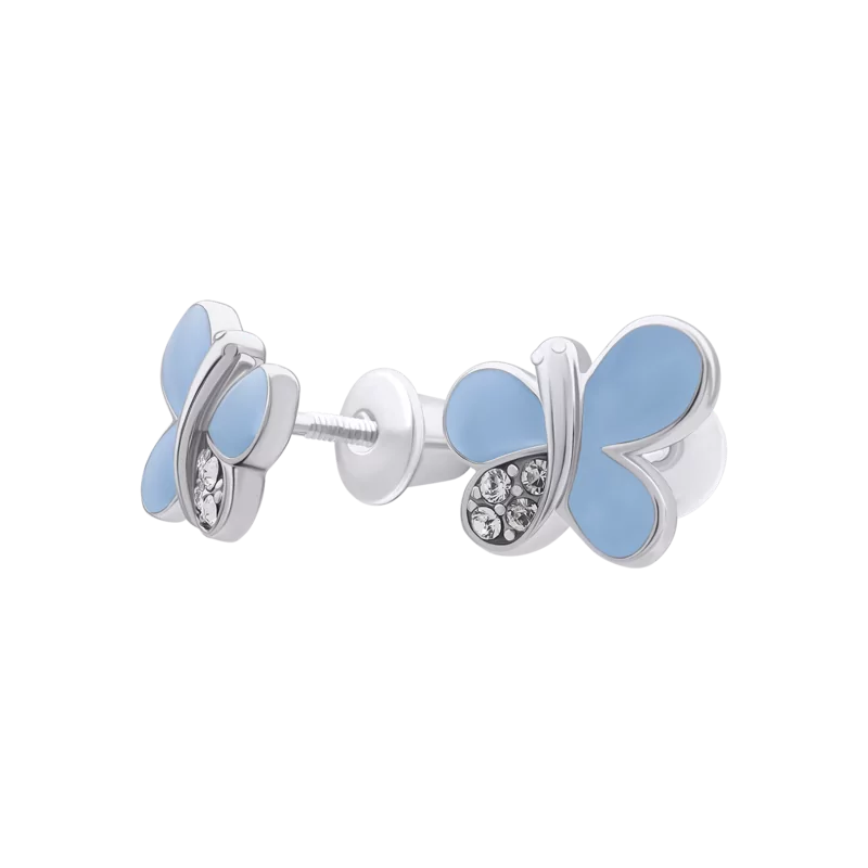 Earrings Blue Shiny Butterfly photo
