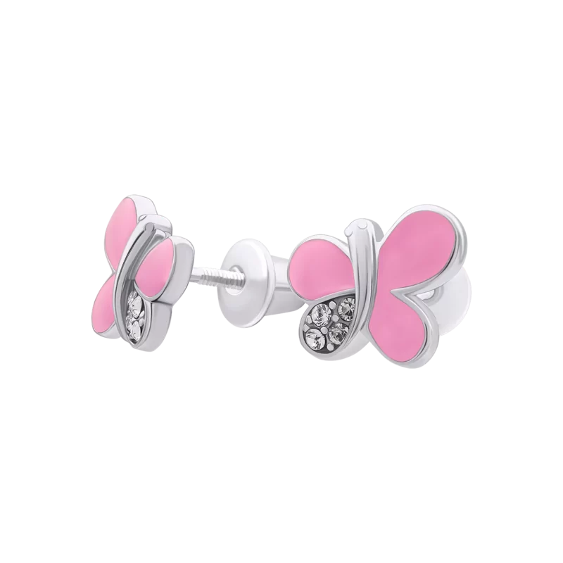 Earrings Pink Shiny Butterfly photo
