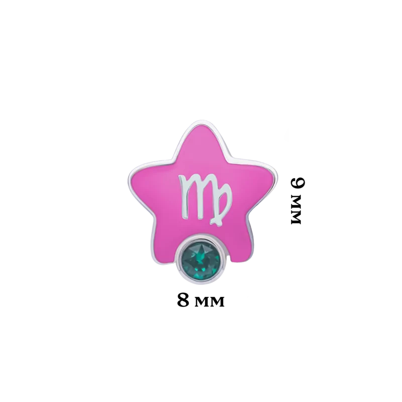 Сережки-зірочки Діва з талісманом з бірюзовими фіанітами фото