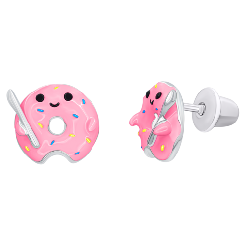 Серьги пуссеты YAM пончик фото