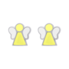 Сережки Янголятко з жовтою та білою емаллю фото №5