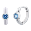 Сережки Huggie з блакитним фіанітом фото №1