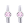 Earrings Huggie with pink Cubic Zirconia photo №5