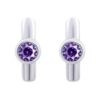 Сережки Huggie із фіолетовим фіанітом фото №5