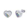 Сережки Серце велике з кольоровими рухливими Swarovski Zirconia фото №1