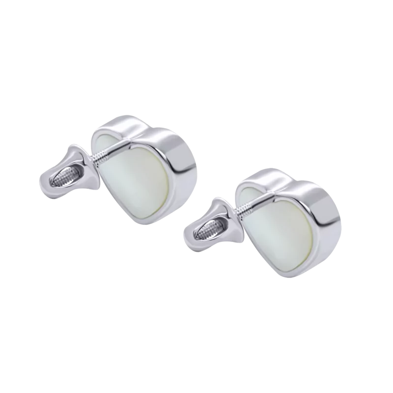 Сережки Серце велике з кольоровими рухливими фіанітами фото