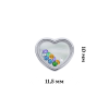 Сережки Серце велике з кольоровими рухливими фіанітами фото №2
