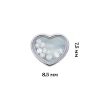 Сережки Серце мале з білими рухливими фіанітами фото №2