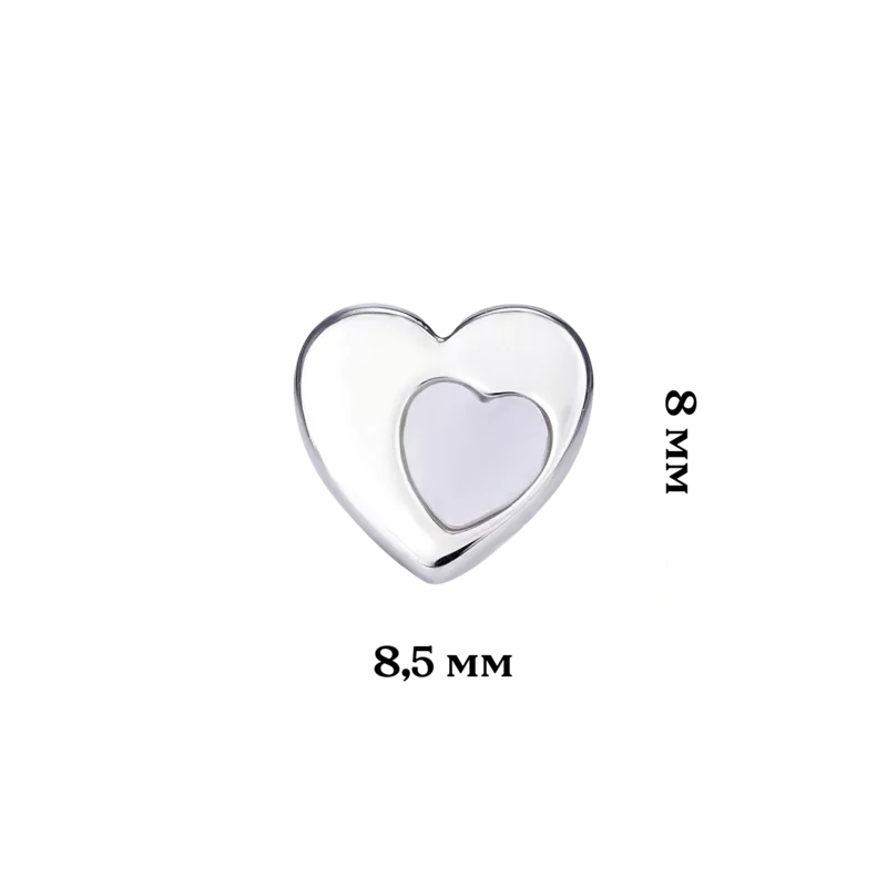 Сережки Серце в серці біле фото