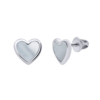 Сережки Серце з перламутром біле фото №1