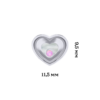 Срібні сережки Серце велике з рожевим опалом фото №2