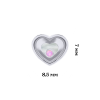 Срібні сережки Серце мале з рожевим опалом фото №2