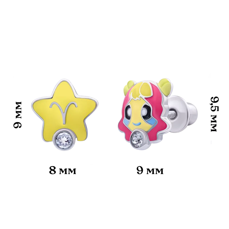 Сережки Овен з талісманом фото