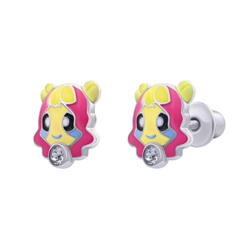 Сережки Леди Овен с эмалью и фианитами фото