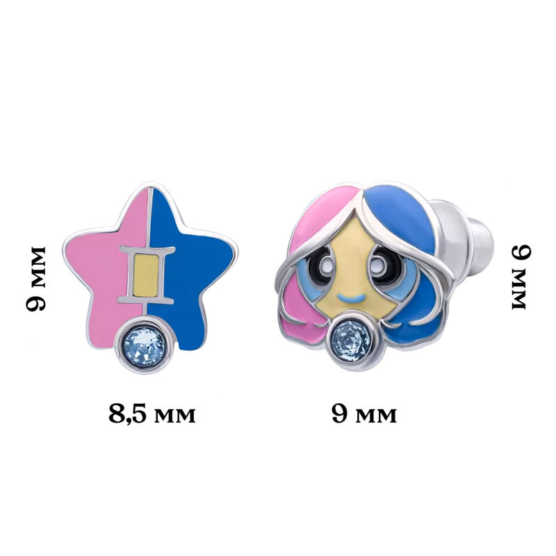 Сережки Близнюки з талісманом фото