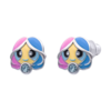 Сережки Леді Близнюки з емаллю та фіанітами фото №1