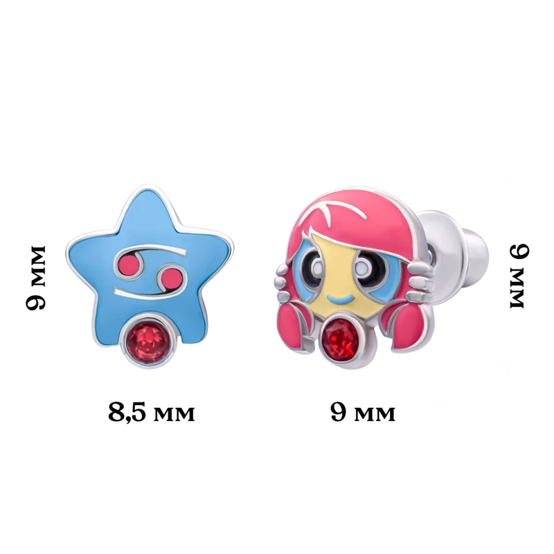 Сережки Рак з талісманом фото