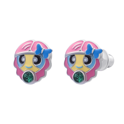 Сережки Леди Дева с эмалью и фианитами фото