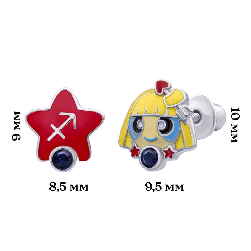 Сережки Стрілець з талісманом фото