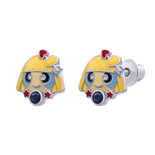 Сережки Леди Стрелец с эмалью и фианитами фото