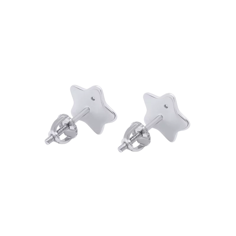 Сережки Зірка мала з фіанітами фото