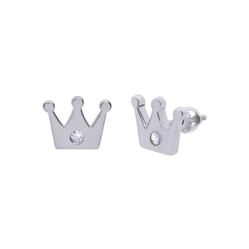 Сережки Корона велика з фіанітами фото