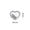 Сережки Серце прозоре велике з кольоровими рухливими Swarovski Zirconia фото №2