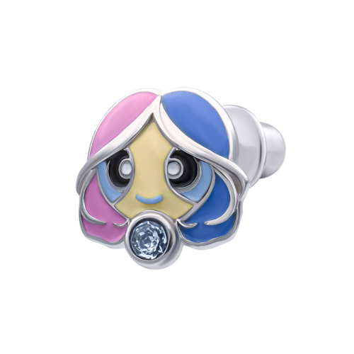 Моносережка Близнецы с талисманом голубым фианитом фото