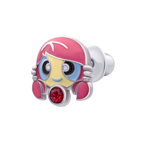 Моносережка Рак с талисманом красным фианитом фото