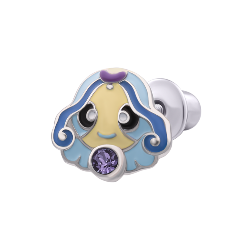 Моносережка Водолій з талісманом фіолетовим фіанітом фото