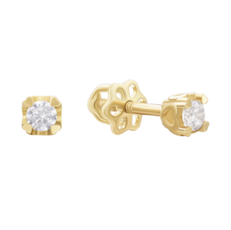 Серьги золотые Classic с бриллиантами фото