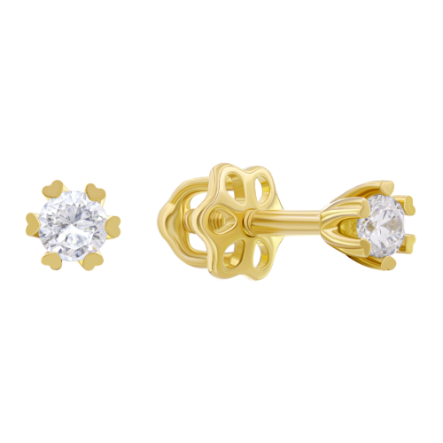 Серьги золотые Лучик с бриллиантами фото