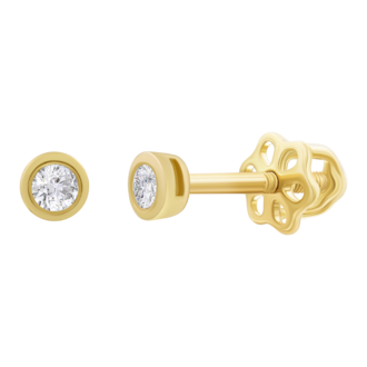 Серьги золотые Mini Classic с бриллиантами фото