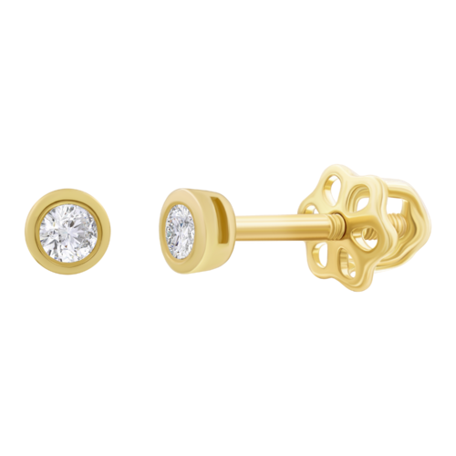 Серьги золотые Mini Classic с бриллиантами фото