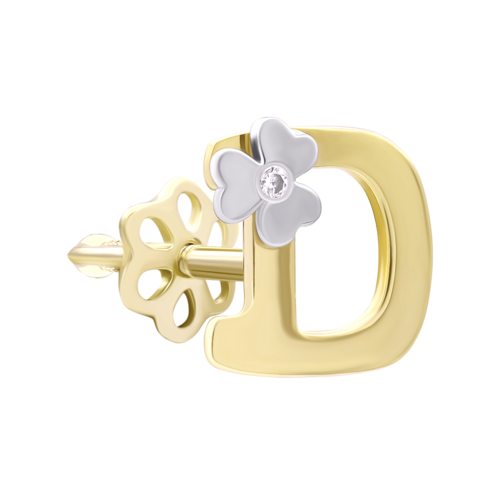 Моносережка золота з діамантом Літера D фото