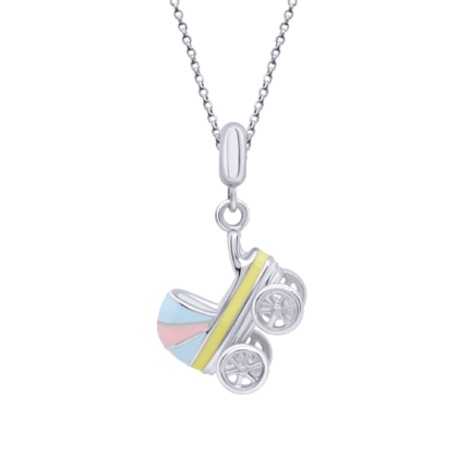 Кулон Коляска голубая фото