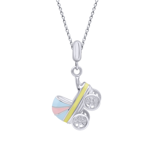 Кулон Коляска голубая фото