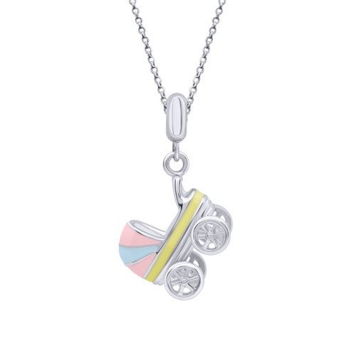 Кулон Коляска розовая фото