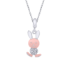 Кулон Зайчик з рожевою емаллю та фіанітами фото №1